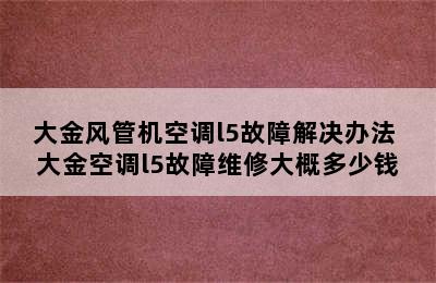 大金风管机空调l5故障解决办法 大金空调l5故障维修大概多少钱